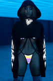 Rainbow Reflective G-String Pastie and Pantie Lingerie Set
