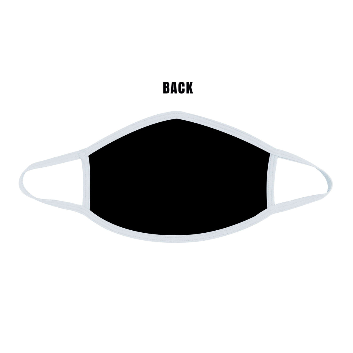 Close up detail of pure white holographic face mask showing fabric and finish
