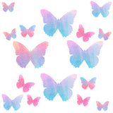 Tinky's Revenge Pink & Blue Holographic Blacklight Butterfly Nipple Sticker Crop Top