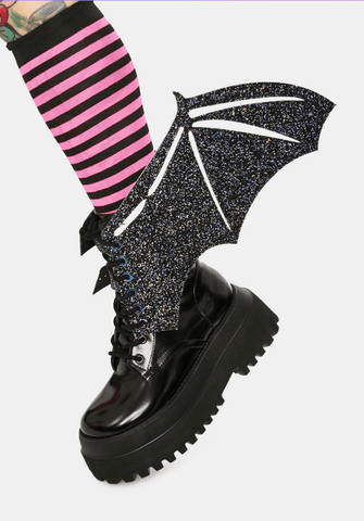 Reflective Glitter Bat Original Wingz Pair For Calf Or Boot