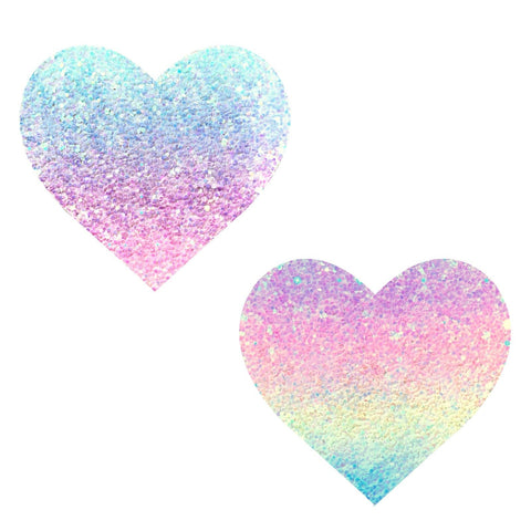 Smarties Party Pastel Multicolor Glitter I Heart U Nipple Cover Pasties