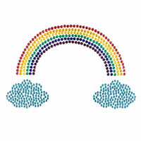 Alternate view of rainbow crystal cloud sticker crop top showing the full shape