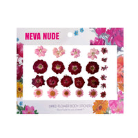 Red pink real dried pressed flower stickers for face and body art