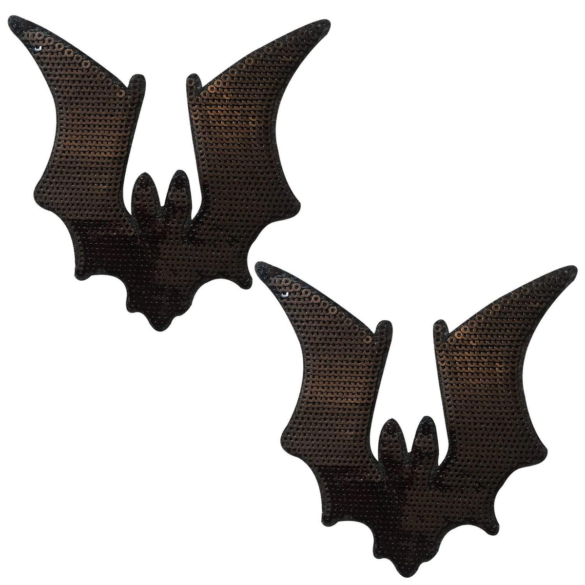Black sequin large bat nipple pasties with sparkling sequin wings