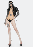 Star Struck Black Crystal Stars Nude Mesh One Piece BodySuits