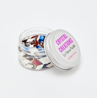 Red and gold crystal face stickers, product view with waterproof adhesive
