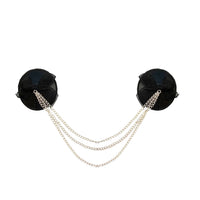 Black chain reusable silicone nipple pasties shown on a clean background