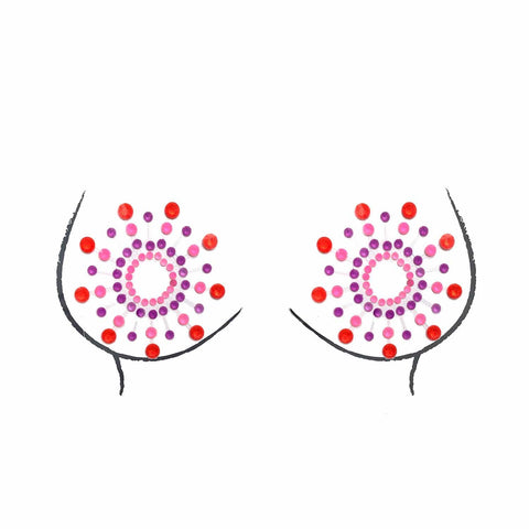 Tropical Beamz Blacklight Crystal Jewel Nipple Pasties