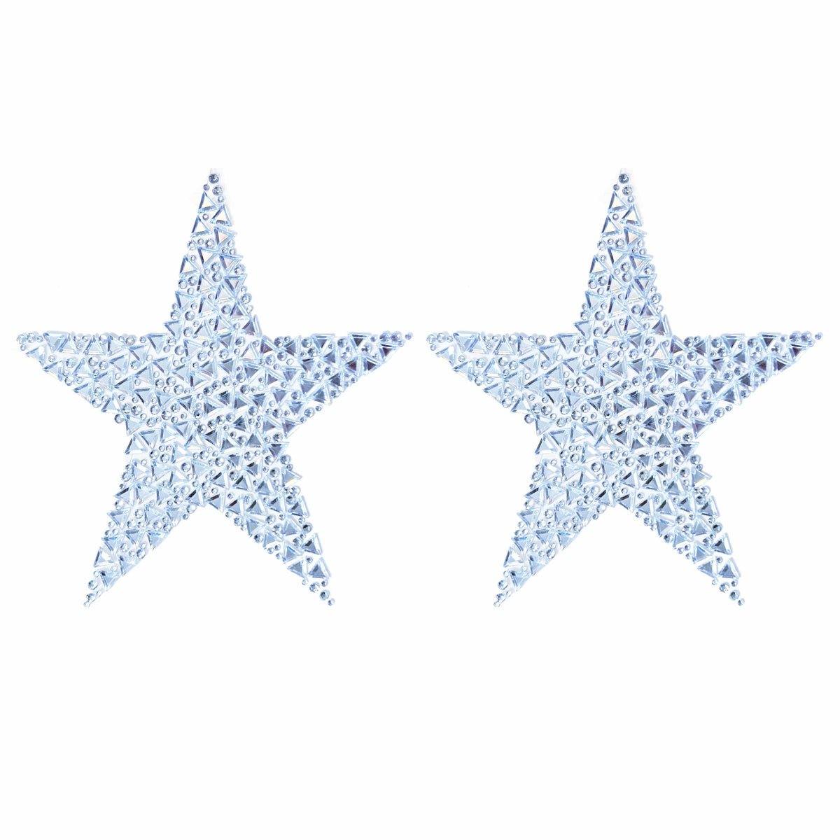 Silver crystal jewel star nipple pasties, showing the color, finish and shape of the design