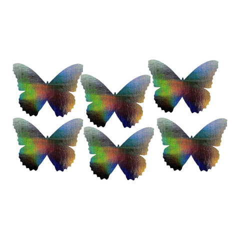 Dark Descent Grey Holograhic Butterfly Body Stickers 6PK