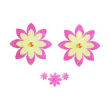 Petals of Sunshine Pink and Yellow Glitter Flower Nipple Cover Pasties