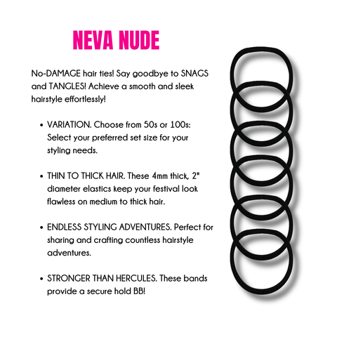 Cute 'n Comfy: Neva Nude No Damage Elastic Black Hair Tie Bands