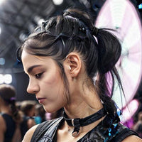Black elastic no damage hair tie bands shown on their own for everyday ponytails
