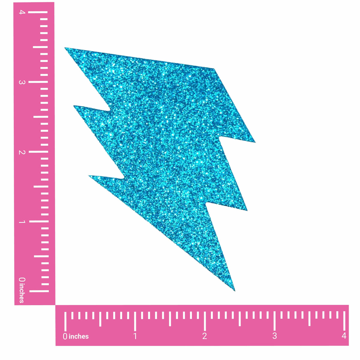 Blue Glitter Lightning Bolt Nipple Pasties shown on their own with a sparkling glitter finish