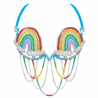 Rainbow Happy Meal Rhinestone Carnival Bra