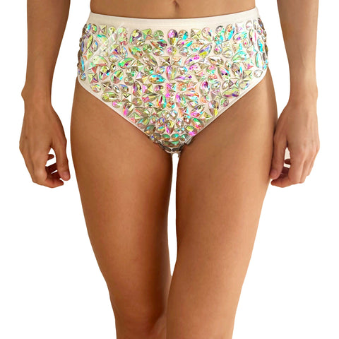 The Sparkling Diamond Iridescent Rhinestone High-Waisted Carnival Bottoms Up