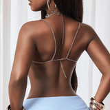 Color Burst Beaded Backless Carnival Top