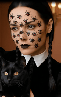 Black glitter jewel spider body and face stickers, product view