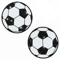 Black and white glitter soccer ball nipple pasties for a sporty game day look