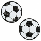 Black Soccer Ball Glitter Nipple Cover Pasties