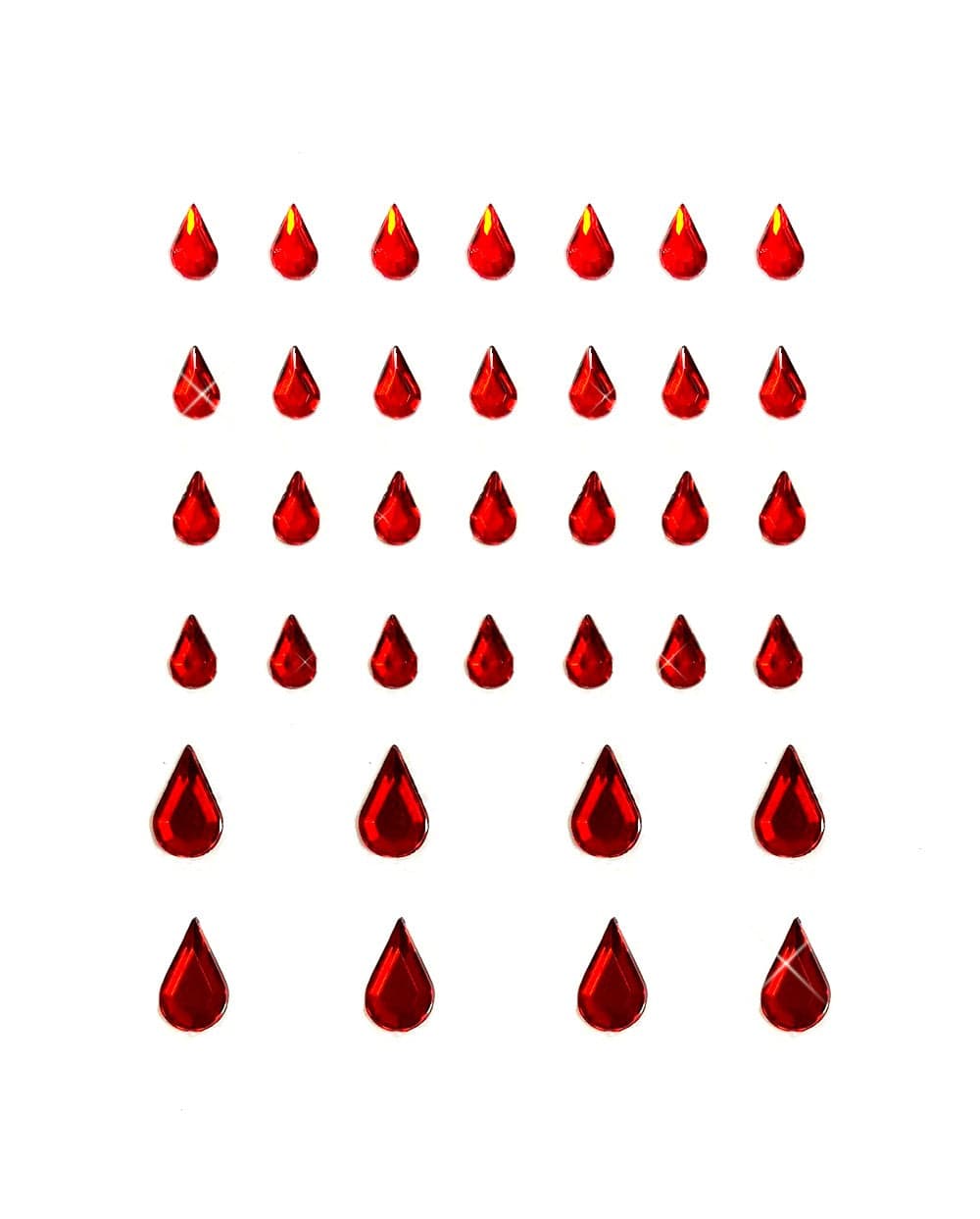 Bloody Brilliant Red Iridescent Individual Crystal Jewel BodiStix In Your Face Edition