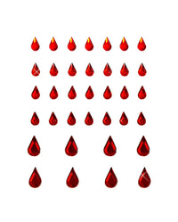 Bloody Brilliant Red Iridescent Individual Crystal Jewel BodiStix In Your Face Edition