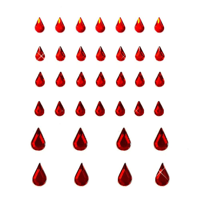 Bloody Brilliant Red Iridescent Individual Crystal Jewel BodiStix In Your Face Edition