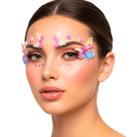 Pink and purple butterfly face jewels for cosplay and fairy festival makeup