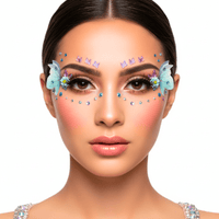 Butterfly costume face jewels with crystal dots for a sparkly fairy look