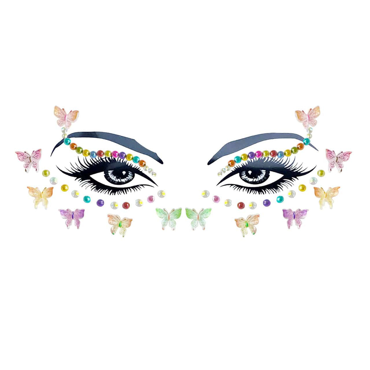 Delicate Beautiful Butterfly Crystal Face Jewels