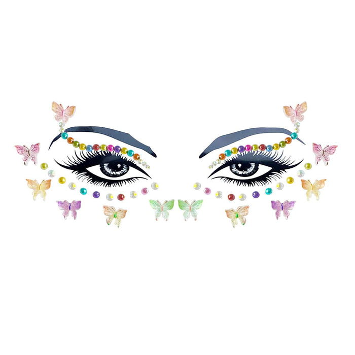 Delicate Beautiful Butterfly Crystal Face Jewels