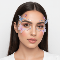 Butterfly crystal face stickers with iridescent jewels in a delicate fairy design