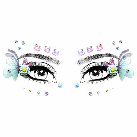 3D Butterfly Fairy Dots Crystal Face Stickers