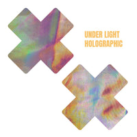 Champagne Happy Hour Super Holographic X Nipple Cover Pasties
