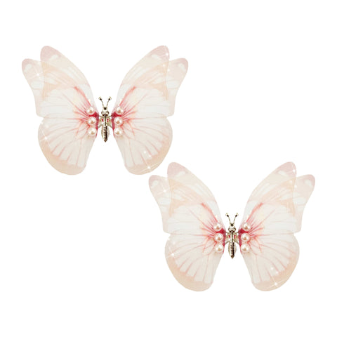 Peach Blossom Large Butterfly Hair Clip 2 Pack