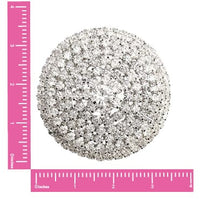 Front view of silver crystal cone jewel reusable silicone pasties with the full design visible