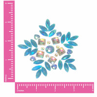 Blue iridescent snowflake crystal nipple pasties shown on their own