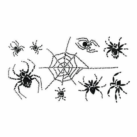Wednesday's Wonders Black Widow Crystal Spider Body Stickers