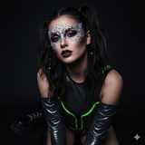 Chickadee Masquerade Clear Iridescent Crystal Jewel Face Sticker