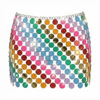 Multicolor confetti carnival skirt with a shiny finish for festival showgirls