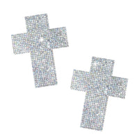 Razzle Dazzle Crystal Crucifix Nipple Cover Pasties