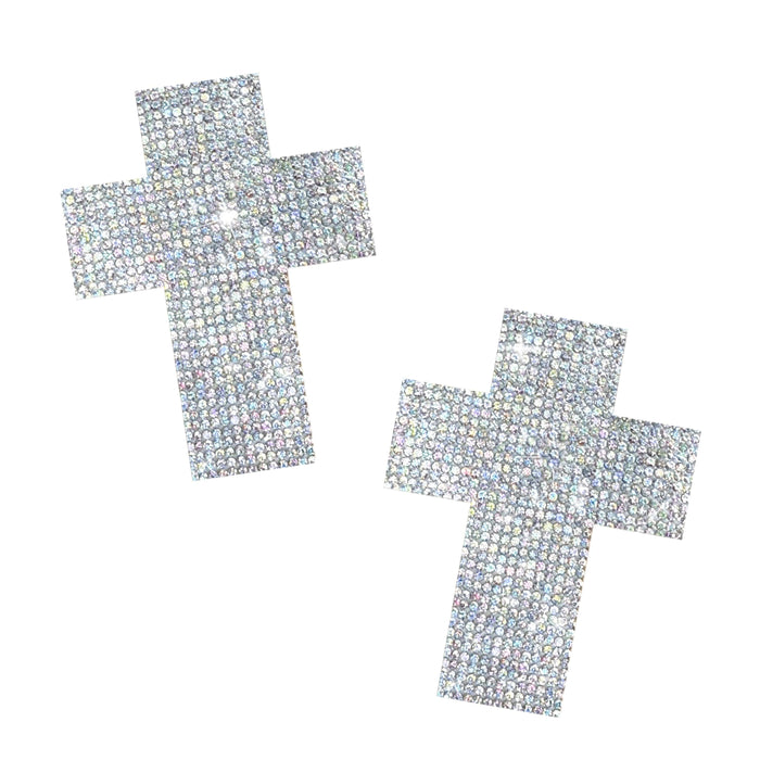 Razzle Dazzle Crystal Crucifix Nipple Cover Pasties