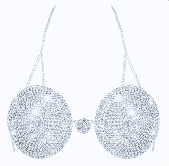 Crystal Ball Rhinestone Embellished Carnival Bra