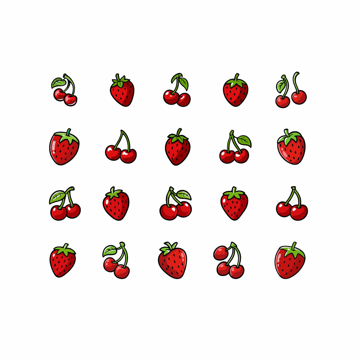 Cute cherry and strawberry hydrocolloid pimple stickers in bright fruity reds