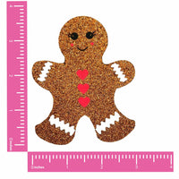 Brown glitter gingerbread man nipple pasties with cute frosting details
