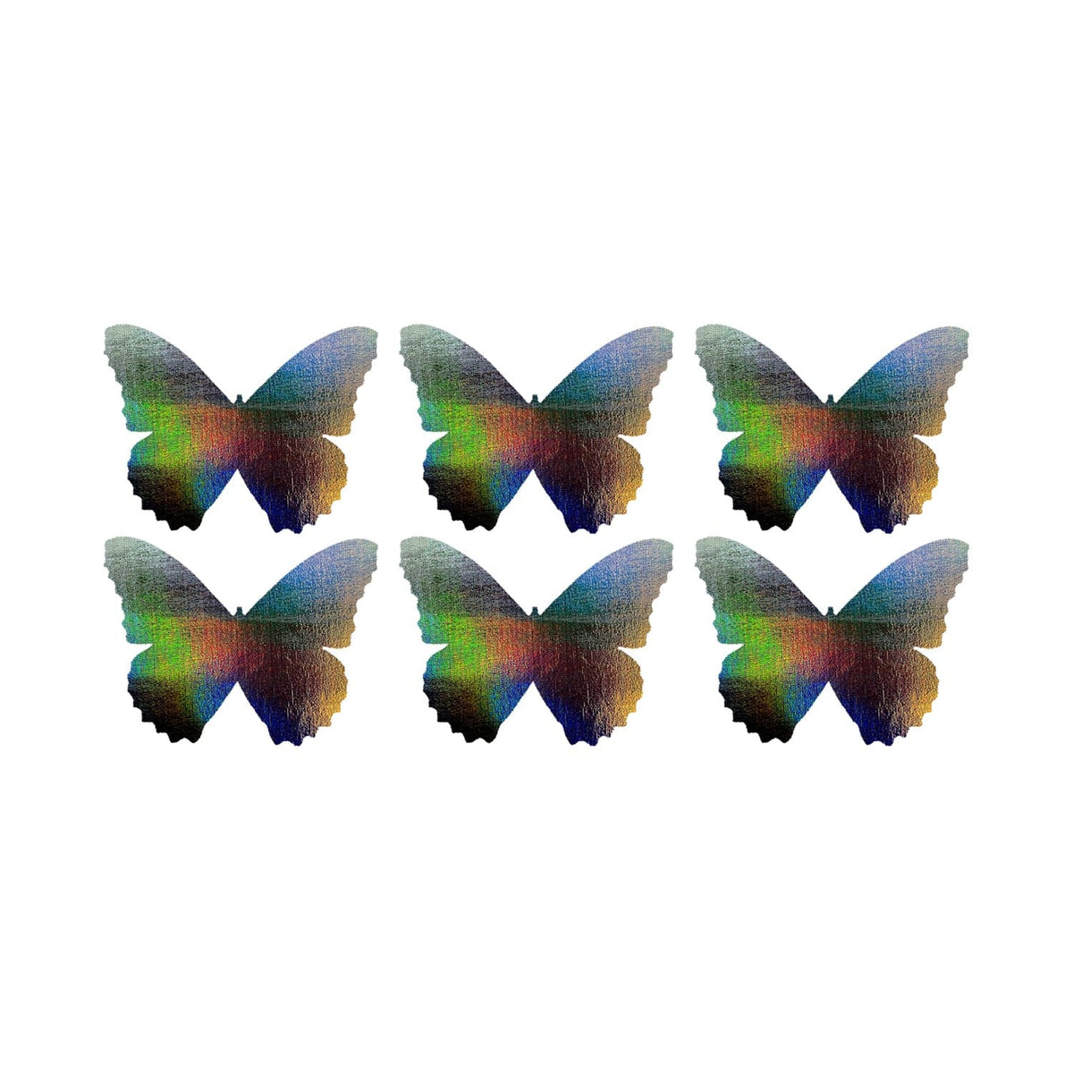 Dark Descent Grey Holograhic Butterfly Body Stickers 6PK