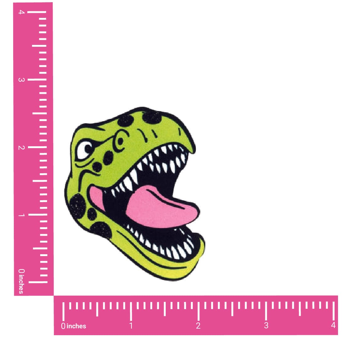 Sparkly green dinosaur nipple covers with a fierce roaring face design