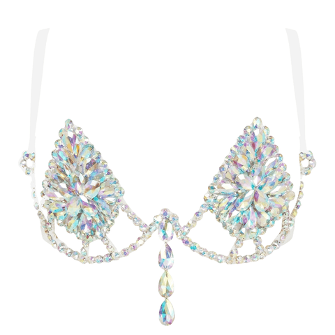 Frozen Iridescent Crystal Carnival Bra