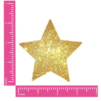 Gold Glitter Star Nipple Pasties shown on their own with a sparkling glitter finish