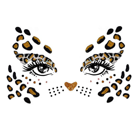 Fast & Furry Cheetah Spots Glitter Face Sticker